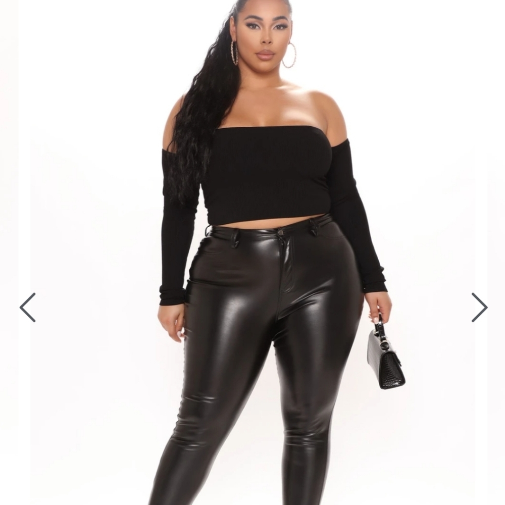 Fashion nova faux leather pants size 1X